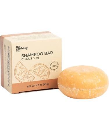 The Earthling Co. Shampoo Bar   Gentle Plant Based Hair Shampoo for Men  Women and Kids - Vegan Formula for All Hair Types   Paraben  Silicone and Sulfate Free  Citrus Sun  3.0 oz