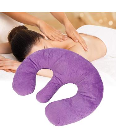 Beauty Salon Breast Support Pillow SPA Massage Chest Pillow Pad Cushion Polyester Pillow Massage Hollow Pillow for Nap Professional Portable Travel Sleeping Pillow (Purple)