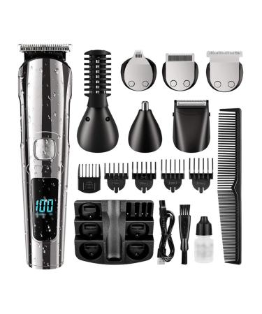 Multi Functional Hair Clipper Rechargeable Water Washing Electric Scissors LCD Digital Display Six in 18.7cm White-fruit Peach5 18.7cm White-fruit Peach5