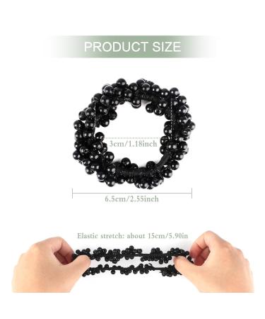 8-Piece Pearl Hair Tie Set | Stylish Elastic Scrunchies for Women | Black Purple Light Orange White | Perfect for Ponytails & Braids - Buy Online on GoSupps.com