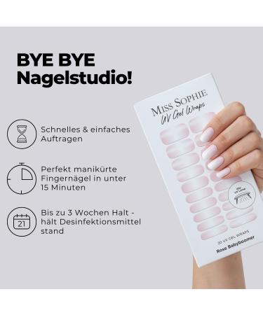 Original Miss Sophie UV Starterset - Self-Adhesive Nail Foils & Stickers in Rosewood Love & Rose Baby Boomer - Quick & Easy Application for Perfect Nails - Buy Online on GoSupps.com