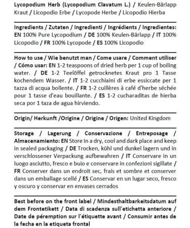 Lycopodium Herb Tea | Lycopodium Clavatum L | Lycopode Herbe Tisane | Health Embassy (100g) - Buy Online on GoSupps.com