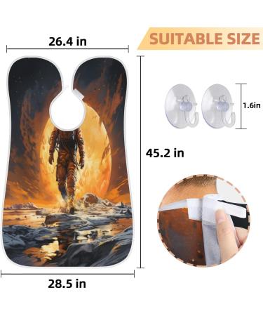 Moon Astronaut Beard Bib Apron - Best Beard Hair Catcher for Men | Perfect Father's Day & Anniversary Gift | Includes 2 Suction Cups - Buy Online on GoSupps.com