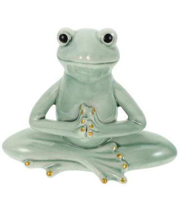 Zerodeko Frog Yoga Ornaments Heart Decorations Hanging Zen Decor Frog Statue Outdoor Decorations Home Decoration Miniture Decoration Yoga Decor Office Tea Pet Desktop Ceramics