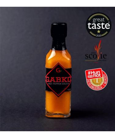 GABKO Yellow Hot Sauce (50ml) - 90% Carolina Reaper, Trinidad Scorpion, Moruga, Naga Jolokia - Aged 1 Year | No Extracts | Fruitier than Red Version - Buy Online on GoSupps.com