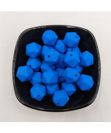 30pcs Deep Sky Blue 17mm Silicone Icosahedron Beads for Mom Jewelry Necklace Making - Buy Online on GoSupps.com