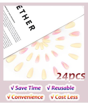 Sethexy Short Almond False Nails - Green French Matte Press-On Acrylic Nails (24 pcs) for Women & Girls - Buy Online on GoSupps.com