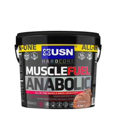 USN Muscle Fuel Anabolic Chocolate All-in-one Protein Powder Shake (4kg): Workout-Boosting Anabolic Protein Powder for Muscle Gain Chocolate 4 kg (Pack of 1)