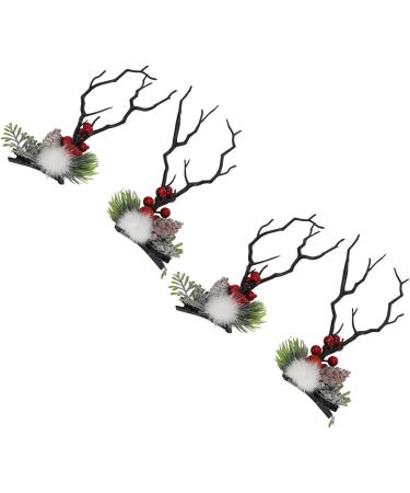2 Pairs Christmas Hair Pins Reindeer Antlers Clips for Costume Party School Event - Buy Online on GoSupps.com