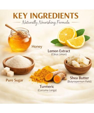 Citrus Gold Foaming Sugar Body Scrub by Annoor Beauty with Lemon Turmeric Honey & Shea Butter Exfoliating & Moisturizing Body Polish for Glowing Skin 8 oz / 250 ml - Buy Online on GoSupps.com