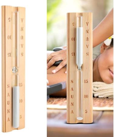 Sauna Hourglass - 15 Minute Sand Timer for Sauna Rooms & Offices | Wooden Timer with 5 & 10 Minute Scale - Buy Online on GoSupps.com