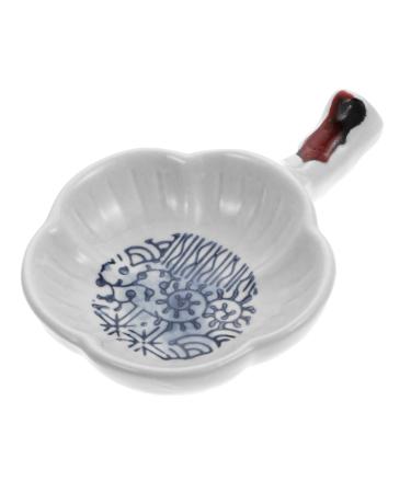 MAGICLULU 1pc Sauce Dish Vegetable Plate Ceramic Dipping Dish Pastry Plate Dipping Sauce Bowl Sauce Bowls Condiment Bowls Candy Plate Spice Dish Seasoning Dish Ceramics Household Spices 11X8X2CM Blue