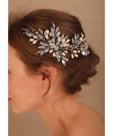 Deniferymakeup Bridal Hair Comb Bridal Hair Vine Crystals Bridal Wedding Hairpiece Wedding Hair Vine Pearl Hair Vine with Comb for Women and Girls (Style 5) - Buy Online on GoSupps.com