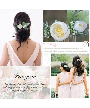 Fangsen Wedding Rose Flower Hair Comb - Bridal Headpiece for Brides and Bridesmaids (White) - Buy Online on GoSupps.com