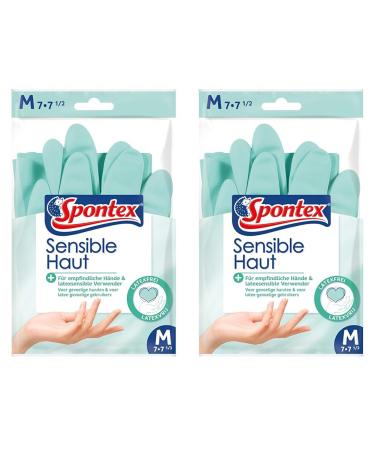 Spontex Sensitive skin skin -friendly household gloves for sensitive hands and latex allergy sufferers soft internal flocking size M (2 -pack) m (pack with 2) sensitive skin