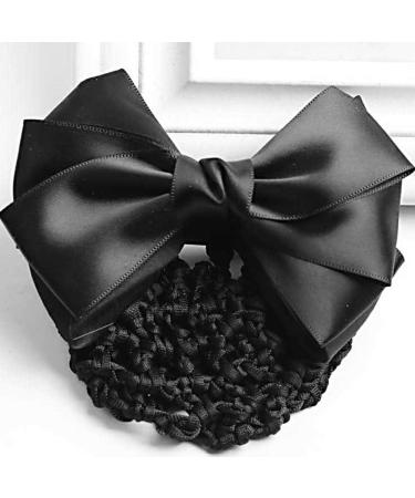 Women Hair Bun Cover Net Snood Hairnet Bowknot Decor Barrette Hair Clip Bow Lace Flower Hair Accessories(Black) - Buy Online on GoSupps.com