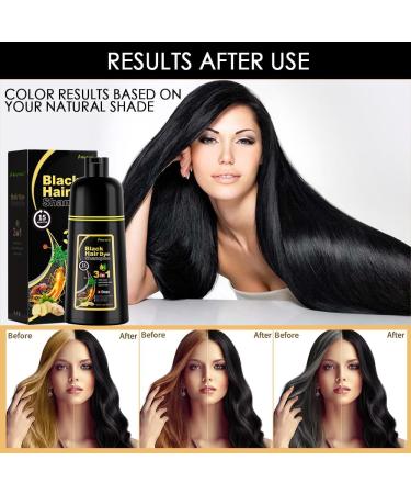  AMZSEA Instant shampoo for gray hair natural black color 3 in 1 for men and women long-lasting black color in 10-15 minutes natural black - Buy Online on GoSupps.com