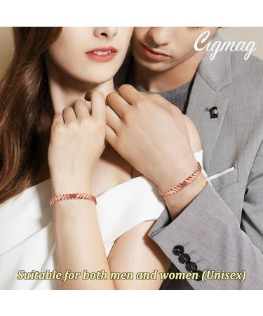 Cigmag 12X Ultra Strength Magnetic Copper Bracelet for Men and Women - Adjustable Pure Copper Brazaletes Cuff Bangle - with Gift Box - Unisex - Buy Online on GoSupps.com