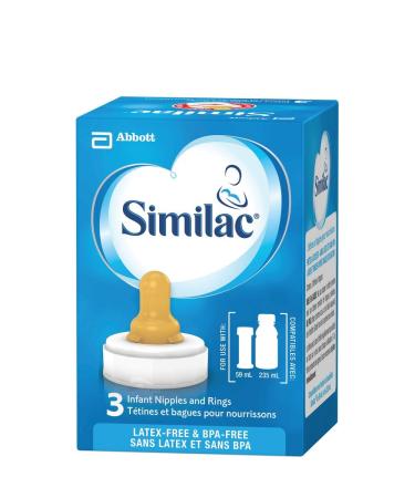 Abbott Laboratories Similac Infant Standard Flow Nipple and Ring 3 Pack 3 count