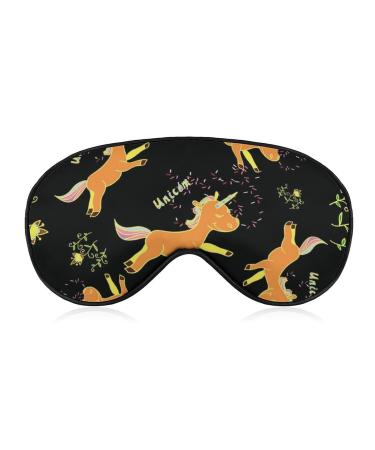 Sleep Mask Cartoon Unicorn Sparkles Light Blocking Eye Mask for Sleeping with Adjustable Strap Soft Eye Sleep Shade Cover for Men Women