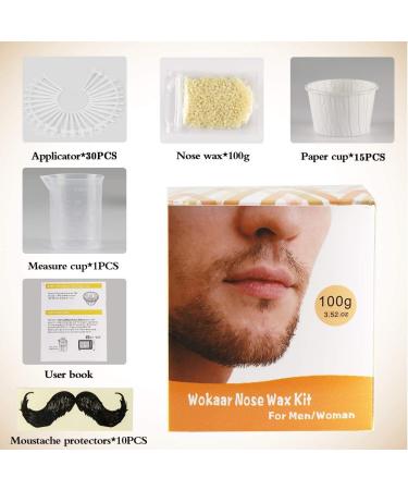 Nose Wax 100g Kit for Men & Women | Easy, Quick & Painless Hair Removal with 30 Safe Tip Applicators | Long-Lasting Results (15-20 Uses) - Buy Online on GoSupps.com