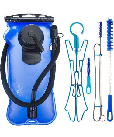 WACOOL 3L 3Liter 100oz BPA Free EVA Hydration Pack Bladder Leak-Proof Water Reservoir Blue(Double Opening) With Clean Kit