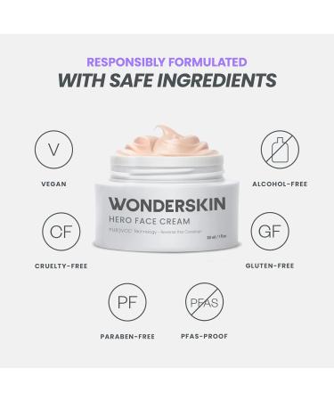 Wonderskin Purevoc Hero Face Cream - Anti-Aging Moisturizer for Men & Women | Hydrating Anti-Wrinkle Daily Facial Moisturizer for Dry Skin - Buy Online on GoSupps.com