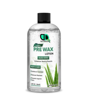 DD teck 100% Organic Pre-Wax Lotion - Moisturizing formula for smooth soft skin before waxing reduces redness and irritation for more comfortable hair removal (50 ml)