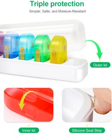 Shop XXL Large 7-Day Pill Organizer | Cute & Colorful Detachable Pill Box for Vitamins & Supplements | International Shipping Available - Buy Online on GoSupps.com