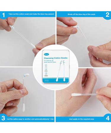 Mebak Piercing Aftercare Swabs with Sterile Saline - 50pcs for Ear, Nose, Belly & Body Piercings | Gentle Cleanser for Sensitive Skin - Buy Online on GoSupps.com