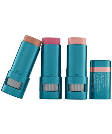 Colorescience Sunforgettable Total Protection Color Balm, Buildable Lip & Cheek Color, Trio,