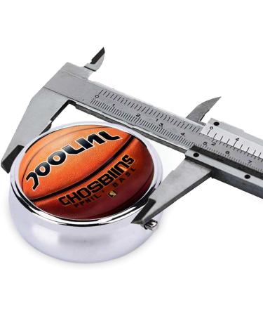 Basketball Background Round Pill Box - 3 Compartment Organizer for Travel | Portable Pill Storage - Buy Online on GoSupps.com