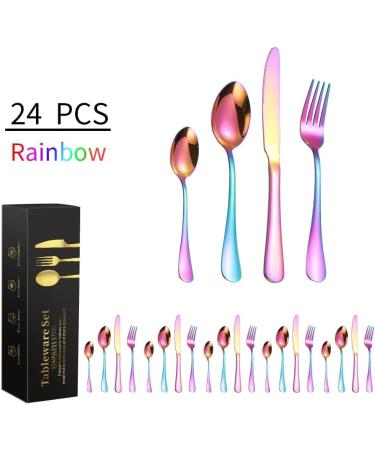 24-Piece Premium Stainless Steel Cutlery Set Home Kitchen Restaurant Utensils Knives Spoon and Fork Set Mirror Polished Dishwasher Safe. - Buy Online on GoSupps.com