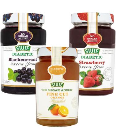 Stute Jam Selection - Handpick Your Favourite Flavours | Low Sugar High Taste | Apricot Blackcurrant Morello Cherry | Diabetic-Friendly Jams for Healthier Treat | 6 Pack - 430g Each - Buy Online on GoSupps.com