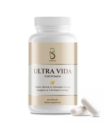 Pure Athena Ultra Vida for Women Daily Multivitamin with Vitamin D C E B Complex Calcium Magnesium Zinc Biotin Green Tea Extract Supports Energy Balance & Vitality 60 Capsules