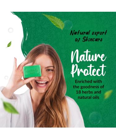 Herbal Handmade Ayurvedic 18 Herb Soap for Healthy Clear Skin - 125g | Organic Natural Skincare - Buy Online on GoSupps.com