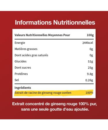 Jung Kwan Jang 100% Korean Red Ginseng Extract Compounds 240g Natural Energy Booster Immune Support & Stress Relief/Sugar & Caffeine Free - Buy Online on GoSupps.com