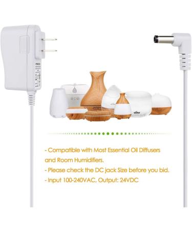 UL Listed 24V AC DC Switching Power Supply Adapter for Essential Oil Diffusers - 0.5A 0.65A - Compatible with 100ml to 500ml Aroma Diffuser Humidifiers (White - Buy Online on GoSupps.com