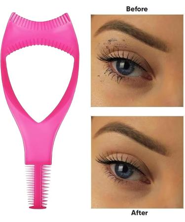 Mascara Shield Applicator False Eyelash Applicator Eyelash Applicator Tool 3 in 1 Eyelash Tools Mascara Applicator Protective Lash Mascara Shield Guard Comb Protector Eyelid for Make Up Hot Pink - Buy Online on GoSupps.com