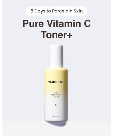 8 Days Pure Vitamin C Toner - Hydrating & Soothing Skincare | Korean Beauty with Kakadu Plum & Beta-Glucan | 3.5oz - Buy Online on GoSupps.com