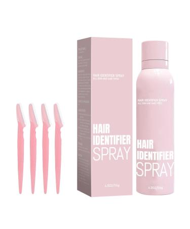 Hair Identifier Spray for Face Shaving Face Hair Identifier Spray for Dermaplaning Effective Foam Hair Removal Spray - Skin Dermaplaning Spray for Face for Women Gifts Y mark + bla-de