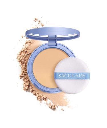 Oil Control Face Pressed Powder  Matte Smooth Setting Powder Makeup  Waterproof Long Lasting Finishing Powder  Silk Soft Mist Lightweight Face Cosmetics 02-Natural Beige