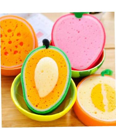 AMOYER 3 Pcs Cartoon Bath Sponge Set | Fruit Shape Cleaning Sponges for Kids & Adults | Fun Bathroom Accessories - Buy Online on GoSupps.com