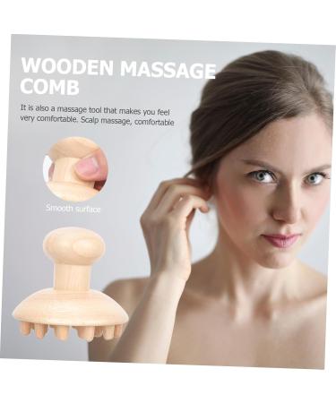 Minkissy Wooden Massage Comb & Gua Sha Tool | Scalp Scrub Brush for Kids & Adults | Natural Beechwood Head Massager - Buy Online on GoSupps.com