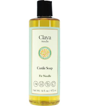 Fir Needle Liquid Castile Soap Organic Ingredients Biodegradable Gentle for Sensitive Skin and Versatile Use (16 fl oz (Disc Cap))