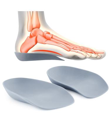 Heel Cups for Heel Pain and Heel Spurs with Arch Support Heel Cushions for Heel Pain Relief Plantar Fasciitis Insoles Heel Support for Men Women One Size Fits All - Gray