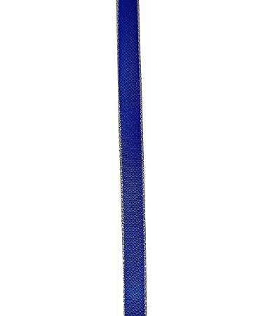 QIANF Royal Blue Double Face Satin Ribbon with Silver Border - 1/4 Inch x 50Yd - Buy Online on GoSupps.com