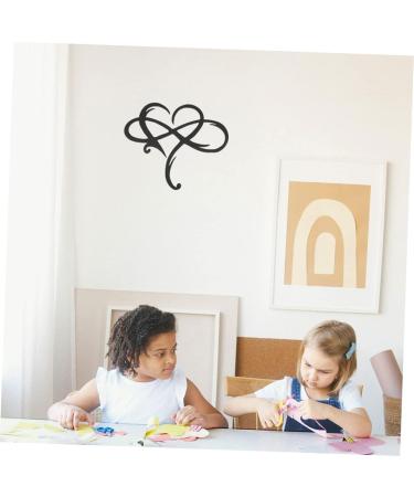 1pc Iron Pendant Ornament Metal Heart Sign Hanging Heart Shaped Pendant Wrought Iron Wall Decoration 40x35cm Black - Buy Online on GoSupps.com