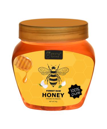 Zesty Brine 100% Pure Indian Forest Honey Daily Wellness Support Rich Cream with No Sugar Organic Honey (1kg Forest)