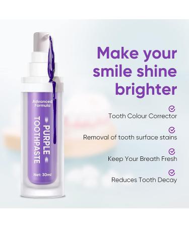 Purple Teeth Whitening Toothpaste - 30ml for Stain Removal and Whitening - Buy Online on GoSupps.com